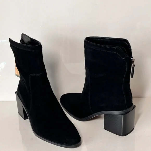 Vince Camuto Kortimy Water-Repellent Suede Mid-Shaft Boots - Picture 2 of 8